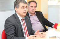El consejero Joaquim Llena y Ferran Adrià
