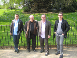 Joan Roca, Juan Mari Arzak, Ferran Adrià y Andoni luis Aduriz, hoy en Hyde Park (Londres), con 7caníbales