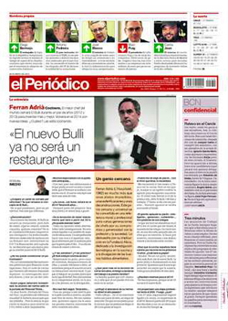 La contraportada de "El Periódico" La contraportada de "El Periódico"