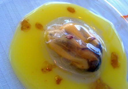 Consomé gelée de mejillón y fondo de arroz bomba escabechado Hasta el culo Tour (6) 4