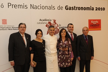 Joan Ras (presidente de la Academia Catalana de Gastronomía), Anna Bellsolà (Forn Baluard), Nandu Jubany (Can Jubany), Cristina Jolonch (La Vanguardia), Dani Lechuga (Caldeni) y Francesc Fortí (El Racó d'en Binu) La Academia Catalana de Gastronomía entrega sus premios 0