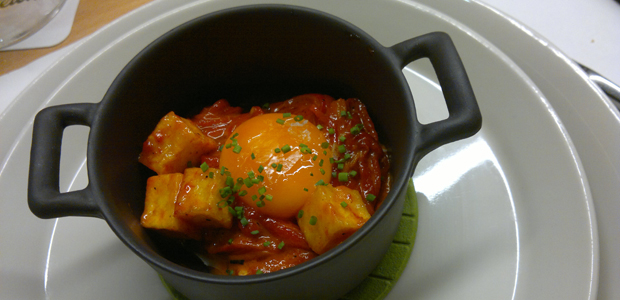 Yema con patatas y pimientos de cristal La Rioja express 2