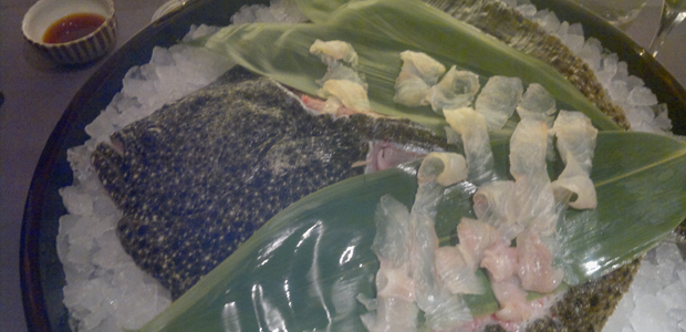 Sashimi de rodaballo vivo en Kabuki De Christian Escribà a Madrid Fusión 3