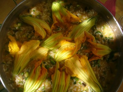 Arroz de verduras bajo una parra 0