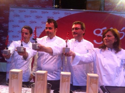Alexandre Bousquet, Nacho Solana, Andoni Luis Aduriz y Esther Manzano