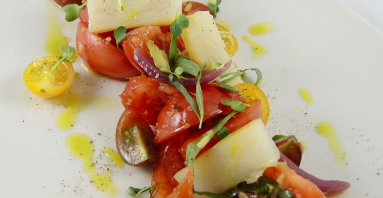 3.tomates con bacalao y te matcha