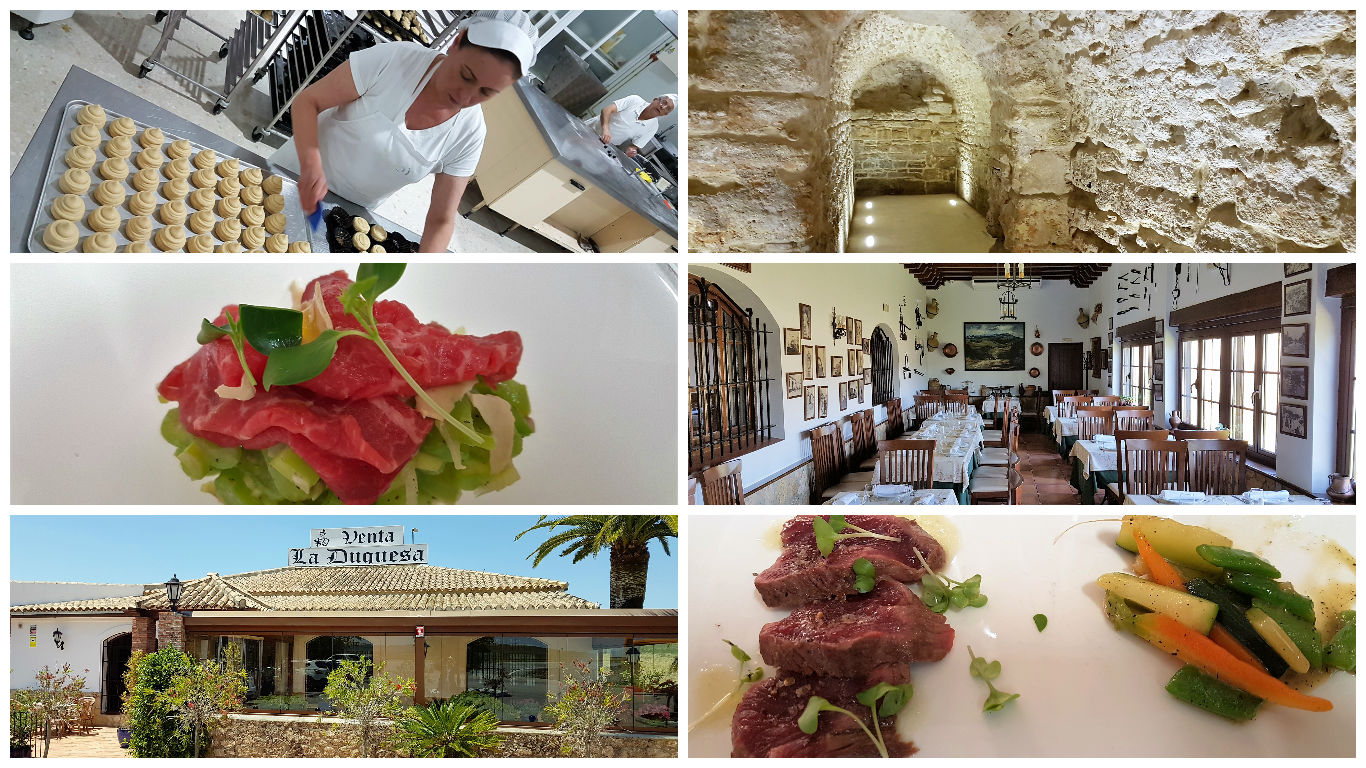 Confitería Sobrina de las Trejas, Medina Sidonia. Roma vive en Medina Sidonia. Carpaccio de retinto, comedor, aspecto exterior y tataki de vaca de Venta la Duquesa, Medina Sidonia. Fotos: Xavier Agulló. 