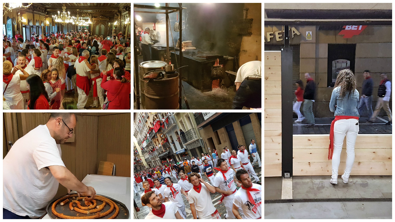 Baile de la Alpargata. La Mañueta. Burladero. Churros. Estafeta. Pamplona. Fotos: Xavier Agulló.