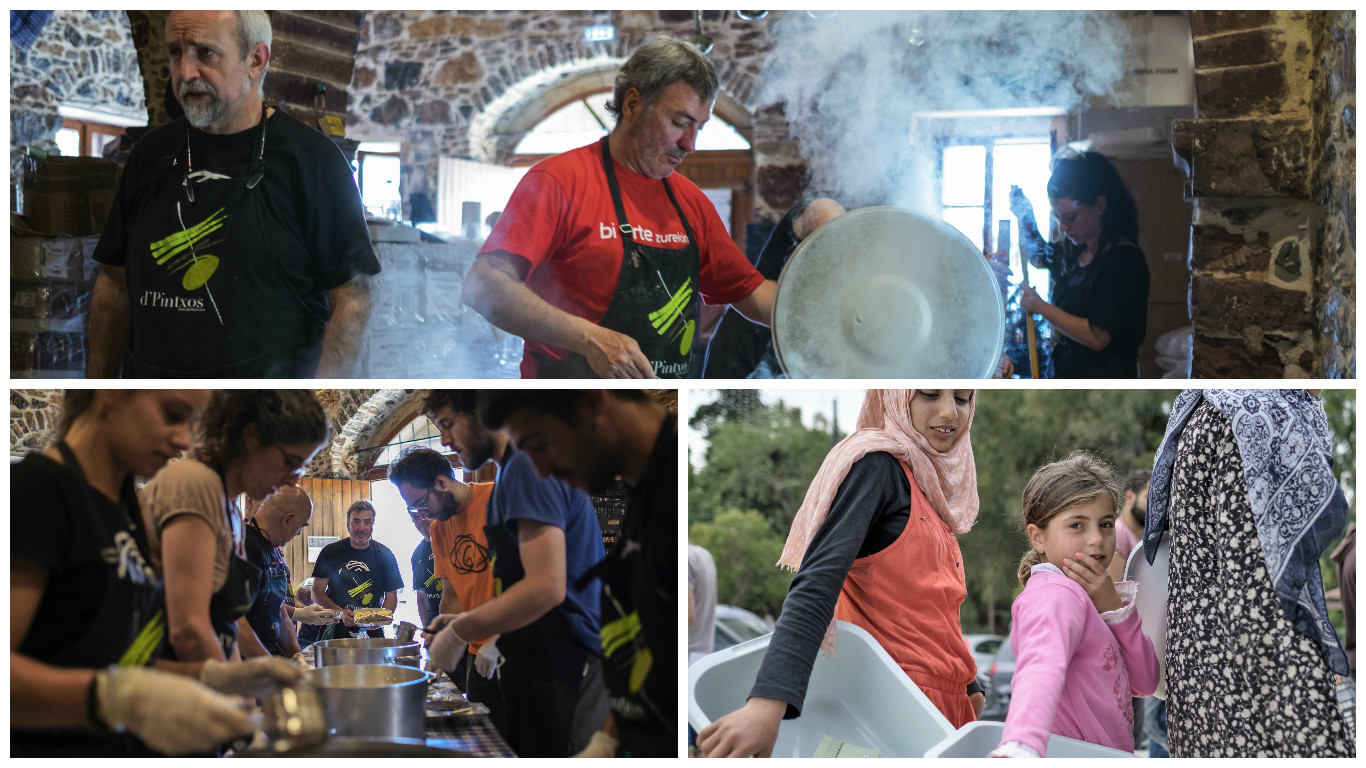 El comedor de Zaporeak Solidario en Chios, Grecia.