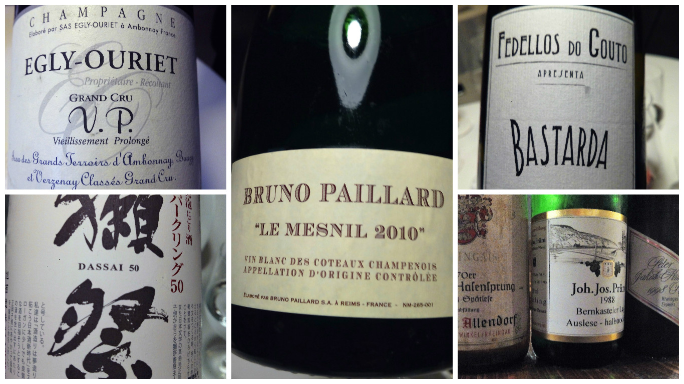 Algunos de los vinos... Mugaritz. Fotos Pilar Salas.