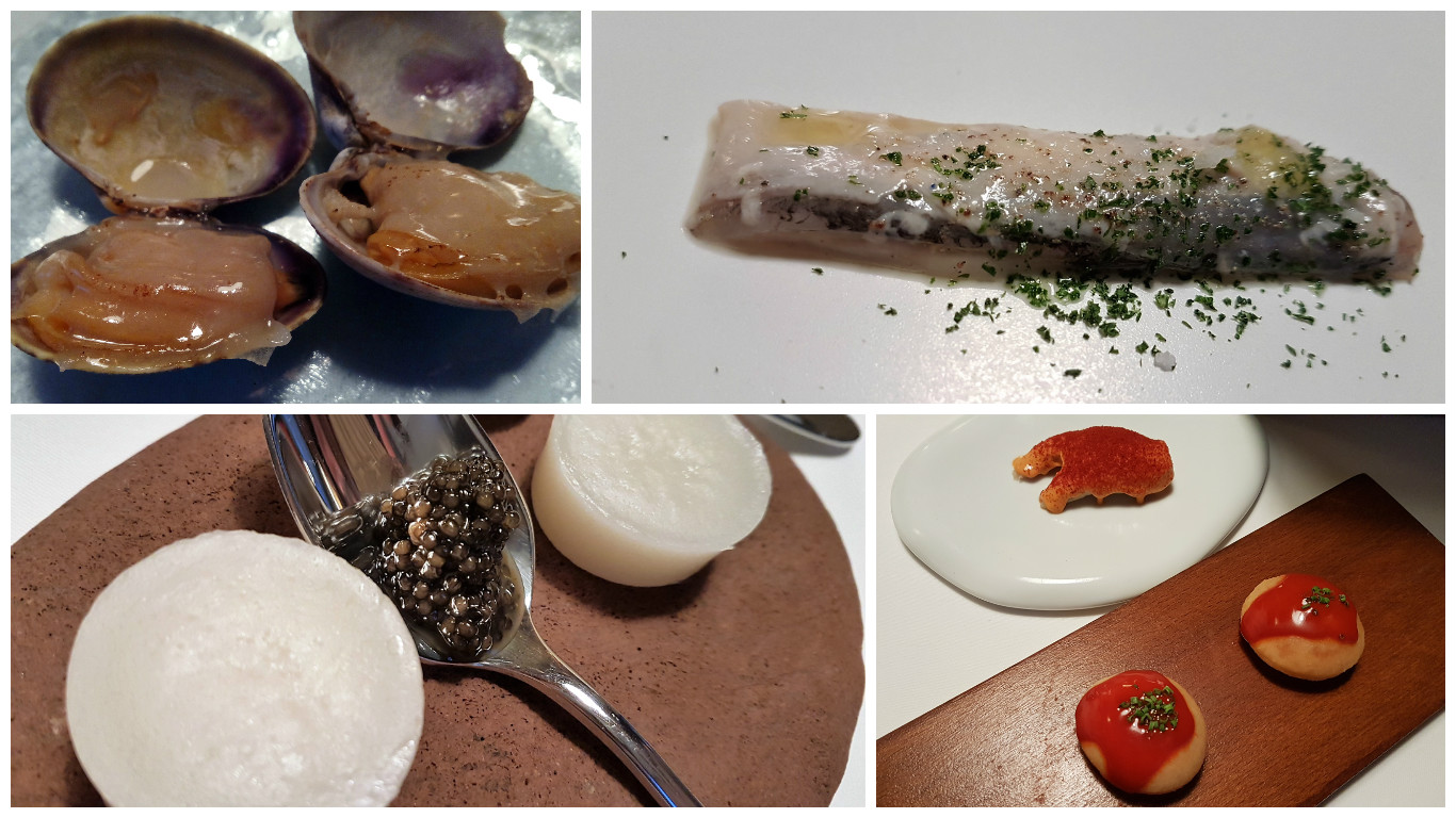 Almejas. Anchoa viva. Arroz madre. Txangurro. Mugaritz. Fotos Pilar Salas y Xavier Agulló.