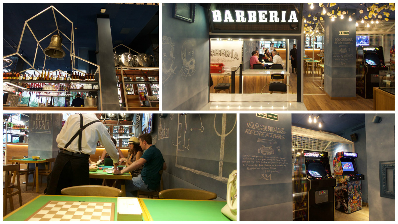 Campana, la Barbería, juegos de mesa y máquinas recreativas. Sello Bellavista. Fotos: Salvador García-Arbós