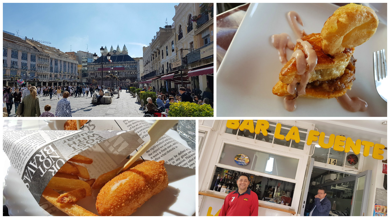 Plaza Mayor. Hojaldre (El ventero). Croquetas. La fuente. Ciudad Real. Fotos Xavier Agulló.