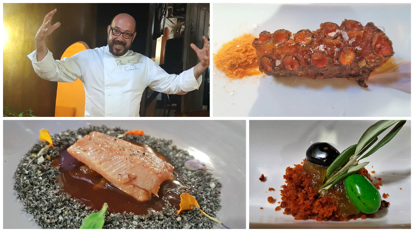 Rubén. Pulpo. Trucha. Olivas. El Bodegón. Daimiel. Fotos Xavier Agulló.