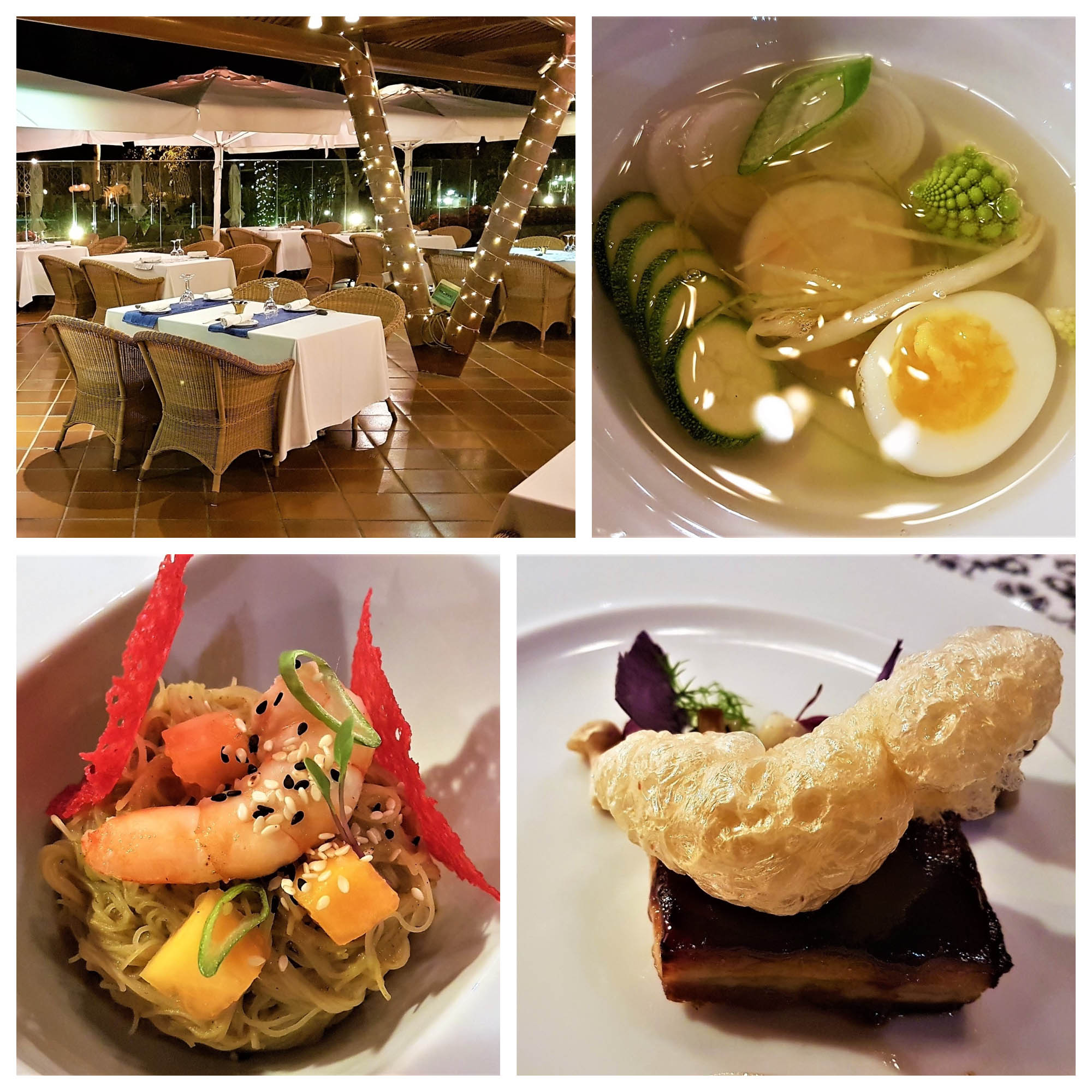 Comedor. Verduras. Fideos. panceta. Restaurante Khun. Hotel Anfi del Mar. Gran Canaria. Islas Canarias. Fotos: Xavier Agulló.