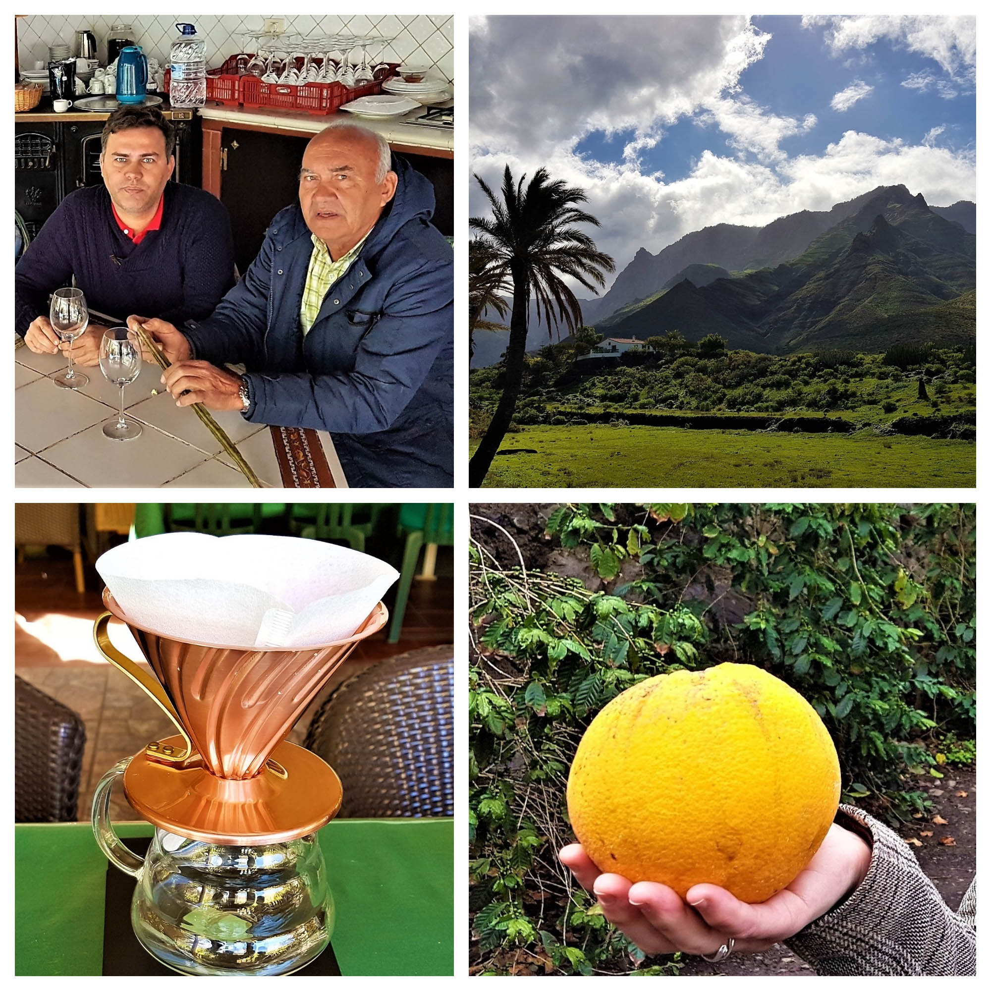 Víctor e Inocencio Lugo. Valle de Agaete. Cafetera V69. Naranja. Finca La Laja. Agaete. Gran Canaria. Islas Canarias. Fotos: Xavier Agulló.