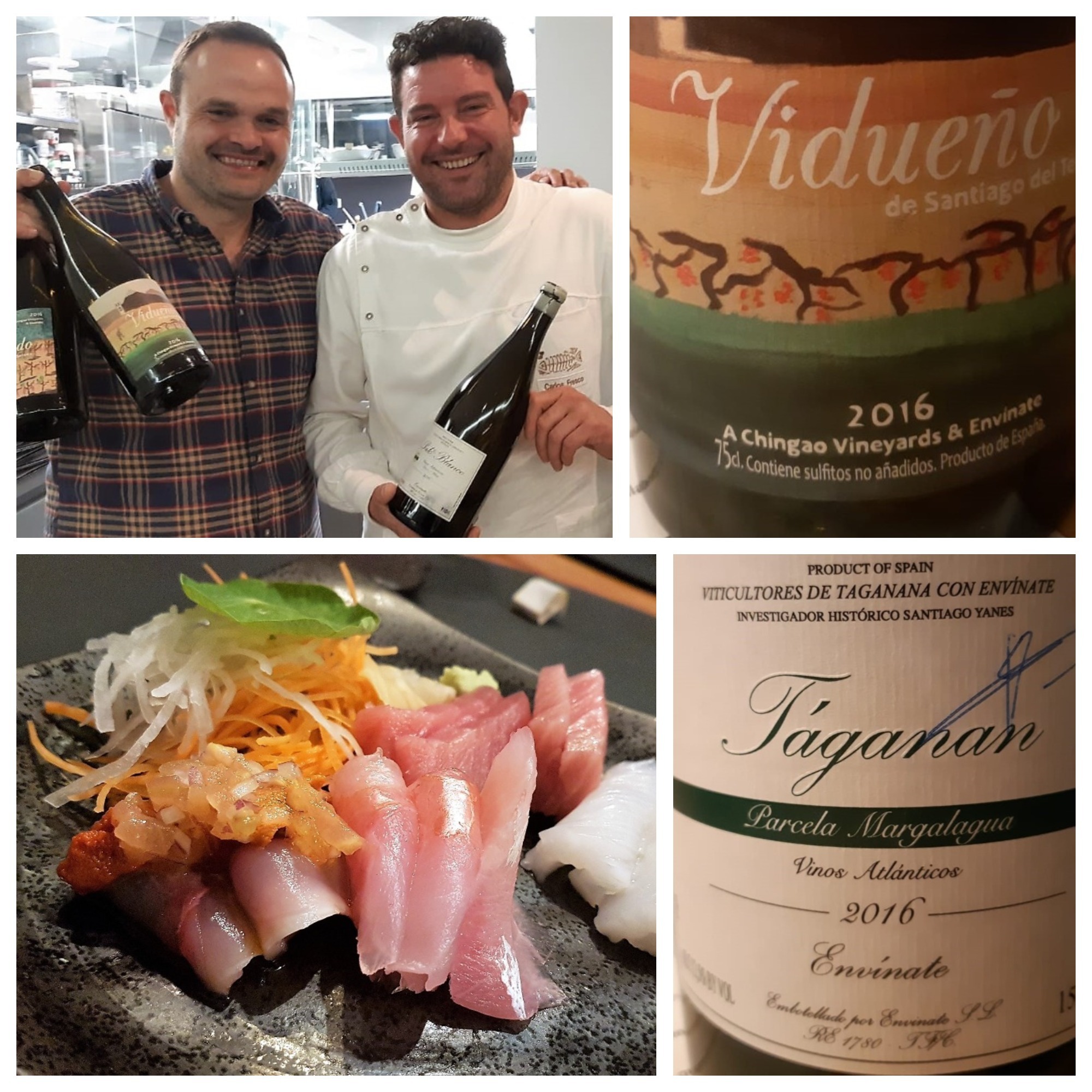 Santana y Villar. Vinos de Envínate. Sashimi. Abikore. San Andrés. santa Cruz de Tenerife. Tenerife. Islas Canarias. Fotos: Xavier Agulló.