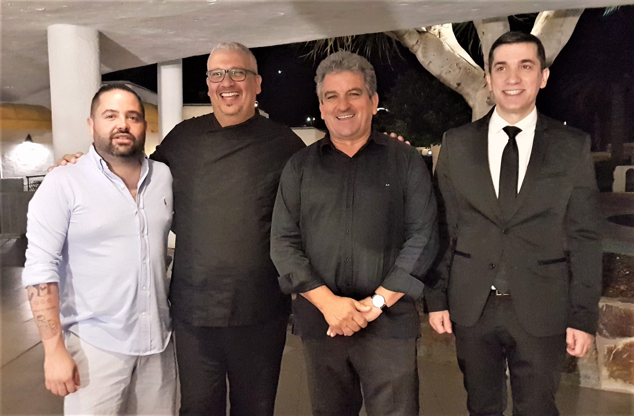 Juanlu, Germán Ortega, Gregorio Fernández y Nikola Ivicic. Restaurante La Aquarela. Mogán. Gran Canaria. Foto: Xavier Agulló.