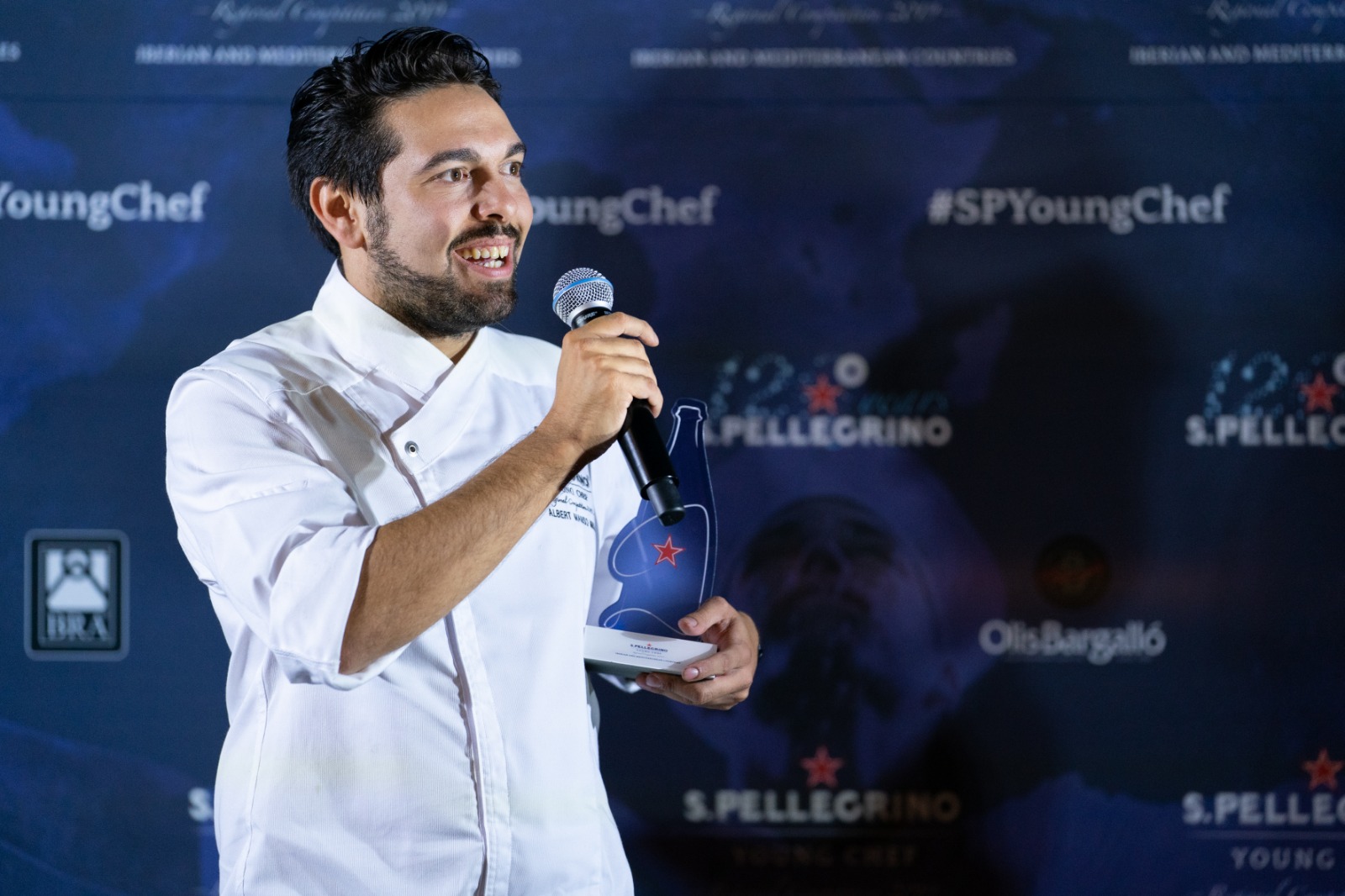 Manso, con el título de ganador de la región de Países Ibéricos y Mediterráneos en la final de S.Pellegrino Young Chef