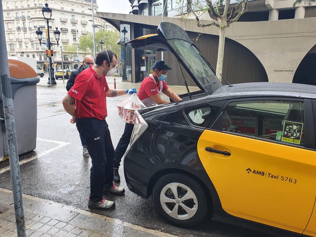 El gremio de taxistas se ha sumado en Barcelona