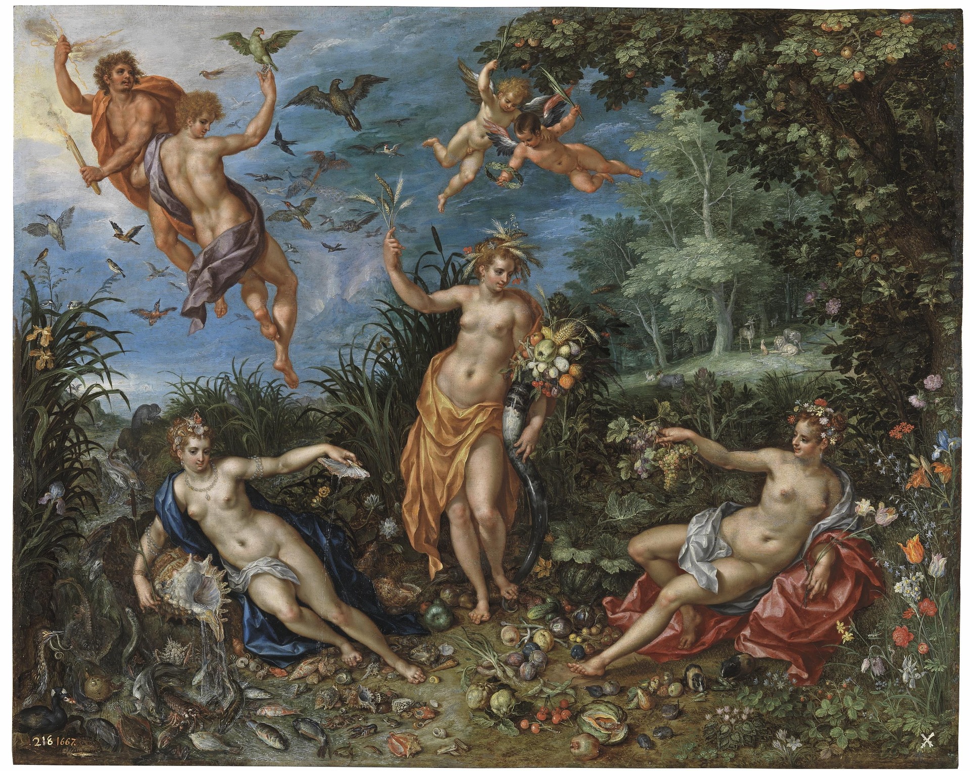 Jan Brueghel el Viejo - La Abundancia y los cuatro elementos