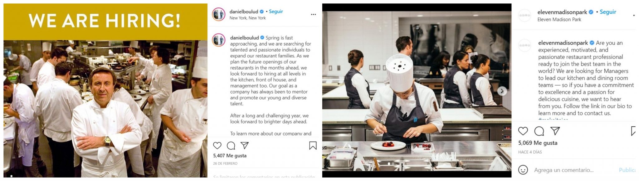 ¿Quieres trabajar en un restaurante top? Mira Instagram 1