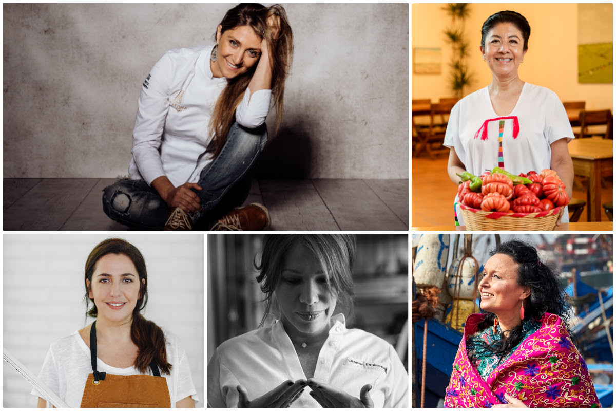 Lucía Freitas, Celia Florián, Narda Lepes, Leo Espinosa y Najat Kaanache