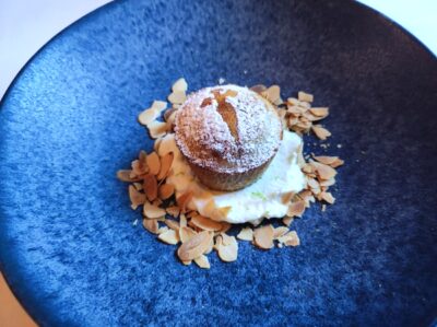 Tarta líquida de Santiago. lúa. Foto: A. Luchini.