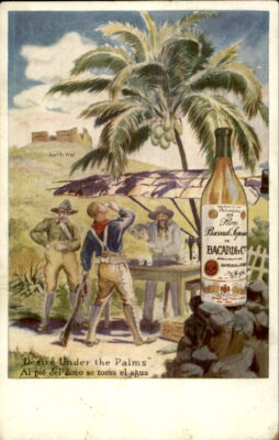 Viejo cartel publicitario de Bacardí