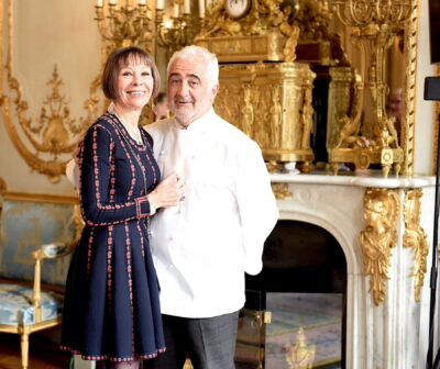 dominique loiseau y guy savoy en el Elíseo en 2017