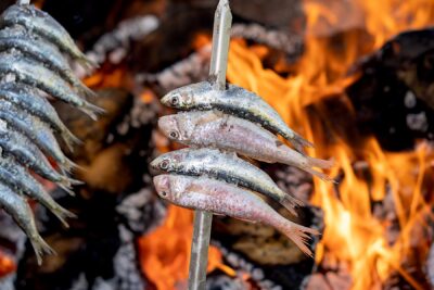 Espetos de sardina y salmonete en Chiringuito La Milla