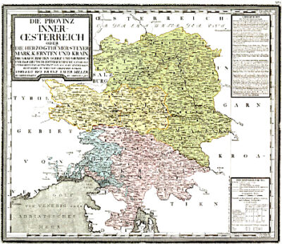 Mapa e Gorizia y Gradisca den el siglo XVIII