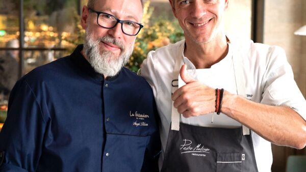 Angel Blas y Pedro Martino en el restaurante.