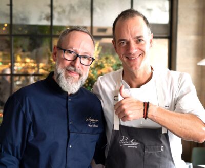 Angel Blas y Pedro Martino En el restaurante.