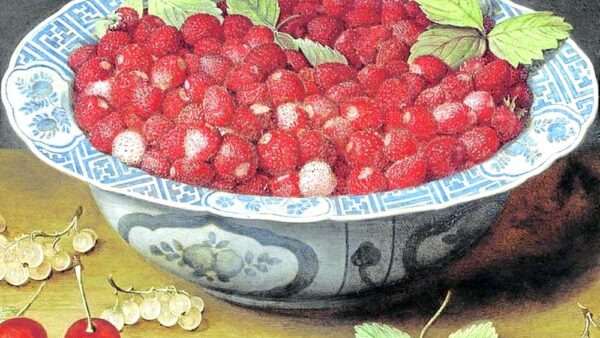 Fresas, cerezas y porcelana china. Jacobvan Hulsdonck.