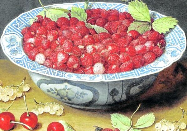 Fresas, cerezas y porcelana china. Jacobvan Hulsdonck.