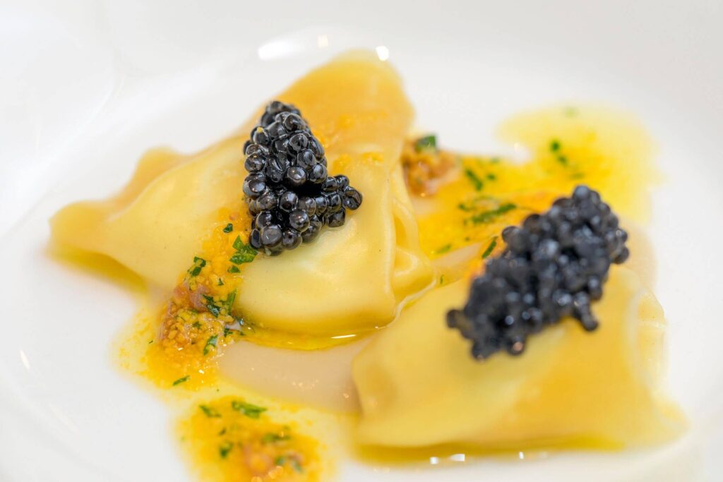 Ravioli de ricotta ahumada