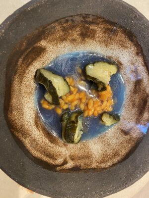 Arroz de pepino con esturión ahumado