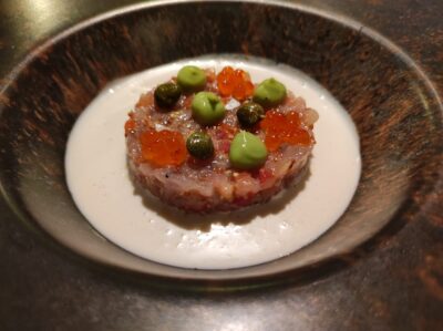 Tartar de jurel con ajoblanco de Sollum
