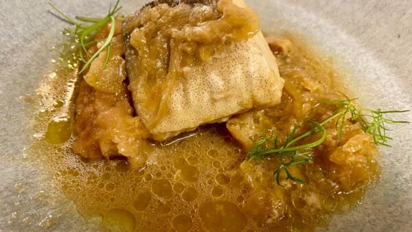 Ajoarriero de bacalao, porra y miso de hinojo