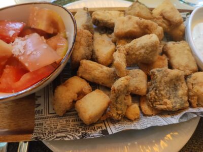 Taquitos de corvina fritos