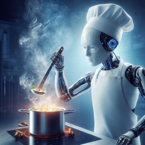 Imagen de cocinero robot creado con IA