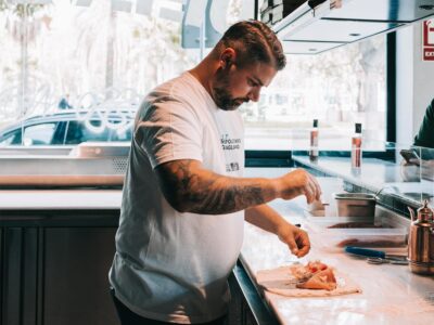 Diego Vitaglione prepara su calzone