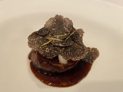 Berenjena asada con trufa negra de Soria de Baluarte