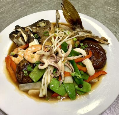 Pescado en salsa oriental. Don Fernando.