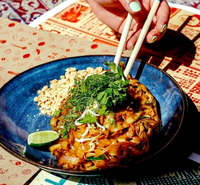 Pad thai de camarón, Felipe Salas en Bahn Mi