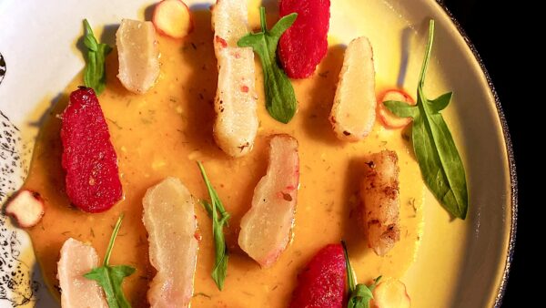 Ibias (ocas) con ají de tomate de árbol. Eduardo Martínez en Mini Mal