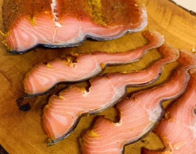 Gravlax de trucha.