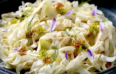 Ensalada de palmito blanca. Camila Lechin en Hapo.