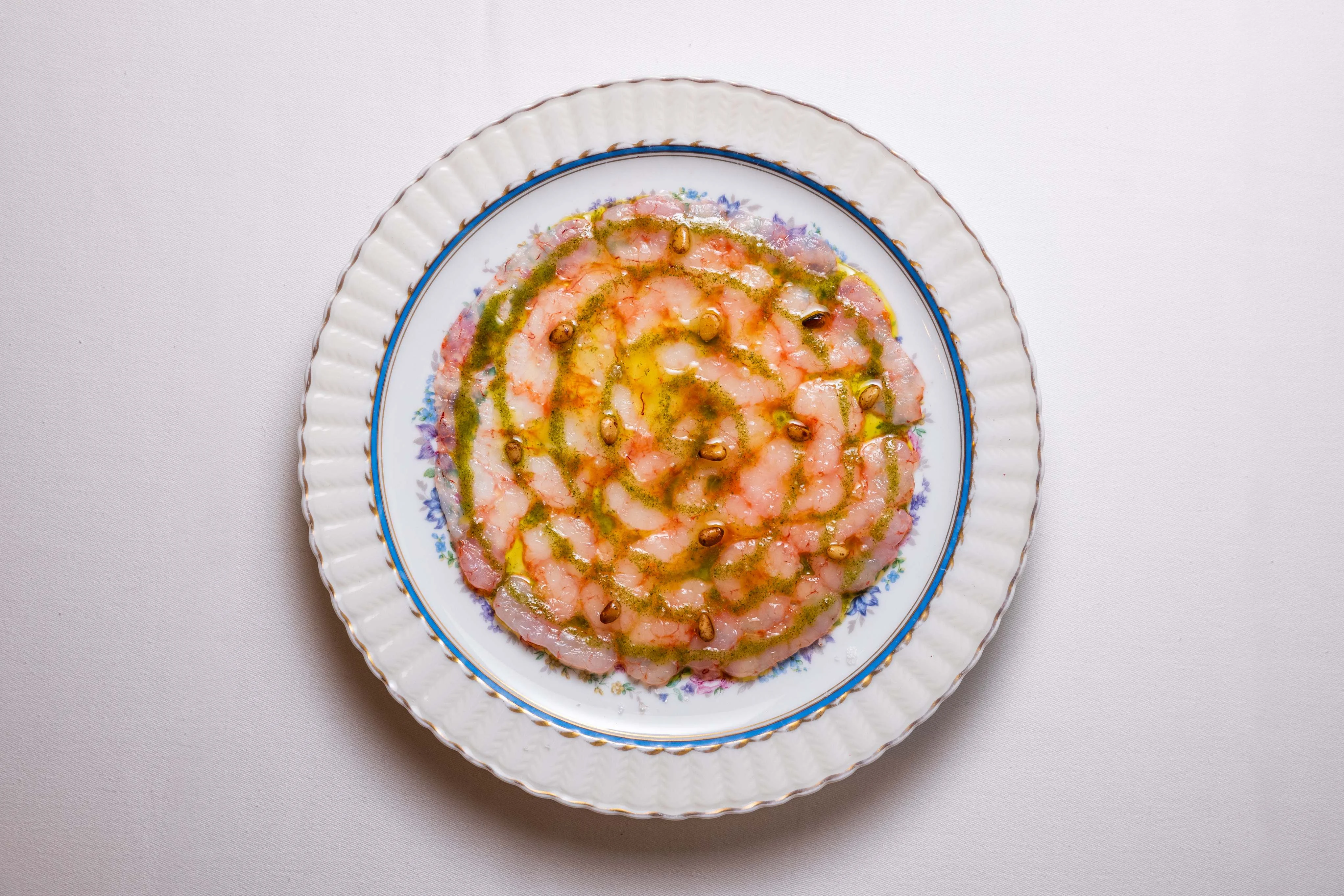 carpaccio de gamba roja